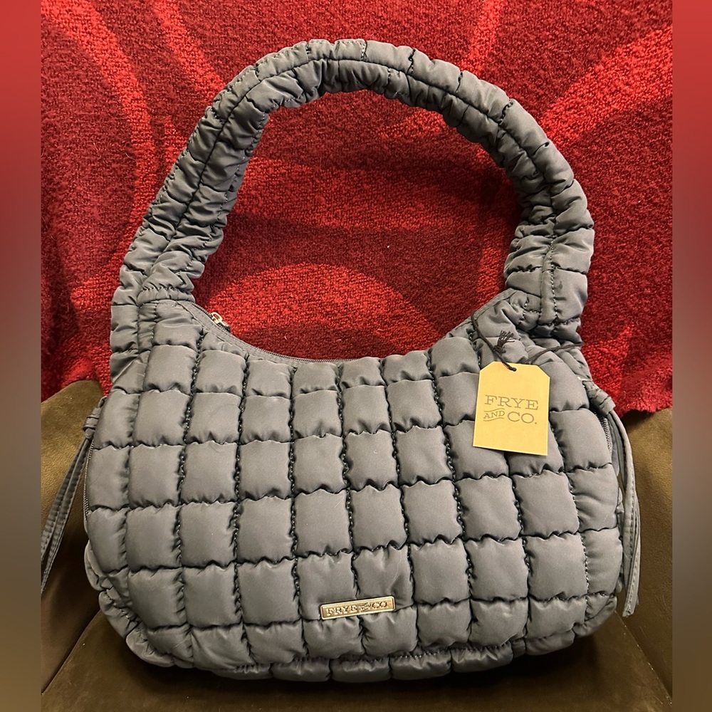 NWT Frye & Co Quilted Lexi Hobo Shoulder Bag - Slate Gray